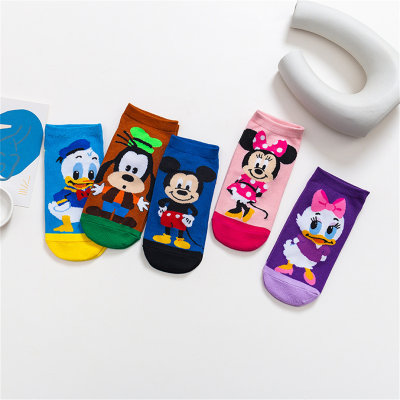 Conjunto de meias Mickey Mouse de 5 peças para crianças médias e grandes