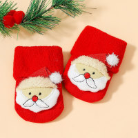 Calcetines tobilleros estilo navideño para niños  rojo