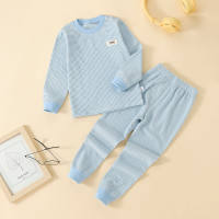 Toddler Solid Seamless Dralon Long Sleeve Top & Pants  Light Blue