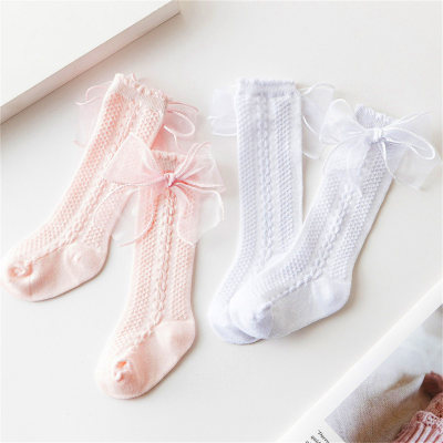 Baby Breathable Mesh Bowknot Knee-High Stockings