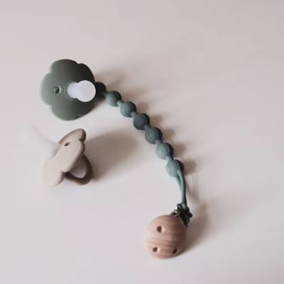 Cadena de chupete de silicona anticaída para bebé, cadena anticaída, juguete mordedor para bebé, cadena anticaída