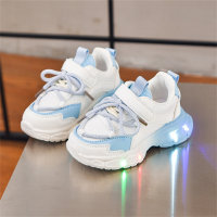 Children's LED light-up soft-soled running shoes  Blue