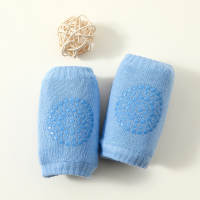 Solid Color Knitted Knee Pads  Blue