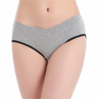 Maternity panties low waist underwear belly shorts maternity seamless large size U-shaped triangle pants combed cotton  Gray