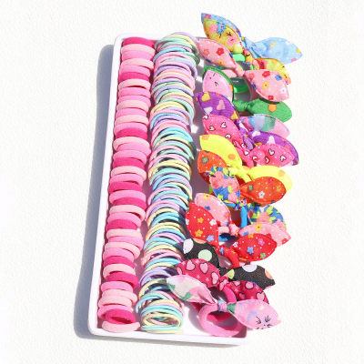 Children's colorful rubber band hairband set