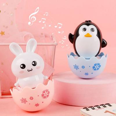 Vaso de dibujos animados de bebé, lindo pingüino, lindo conejo, lindo pollo, mini sonajero de vaso