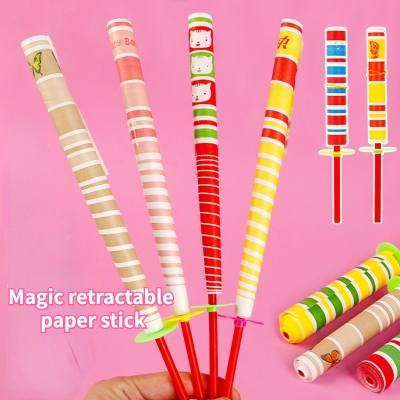 Children's magic stick retractable paper stick 80s 90s nostalgic traditional gifts kindergarten children prize gifts