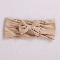 Children's Solid Color Bowknot Hairband  Khaki
