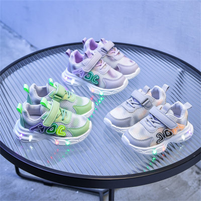 Zapatos deportivos luminosos transpirables de malla con iluminación LED