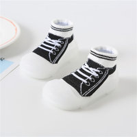 Children's socks shoes lace-up soft sole toddler shoes  Black