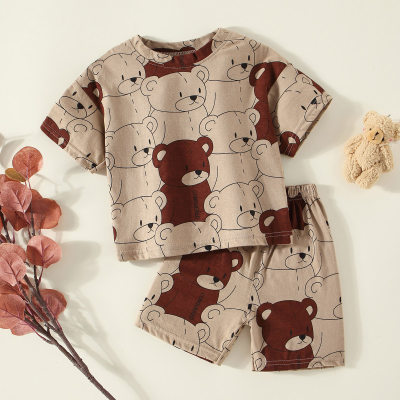 Toddler Boy Bear Casual Pajama Top & Shorts