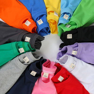 Children's Loose Round Neck Pure Cotton Solid Color Sweat-Absorbent Short Sleeve T-Shirt