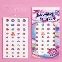 Pegatinas de uñas para niños, pegatinas de uñas de dibujos animados lindos para niñas y bebés, resistentes al agua  Multicolor
