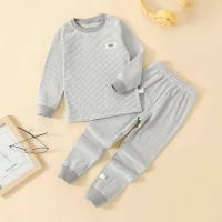 Toddler Solid Seamless Dralon Long Sleeve Top & Pants  Gray