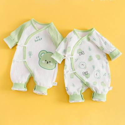 Newborn clothes four seasons baby clothes romper boneless crawling clothes lace butterfly clothes baby clothes