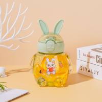 Children's water cup cute rabbit straw cup  Green