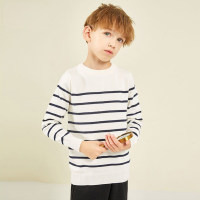 Kid Boy Striped Knitted Sweater  White