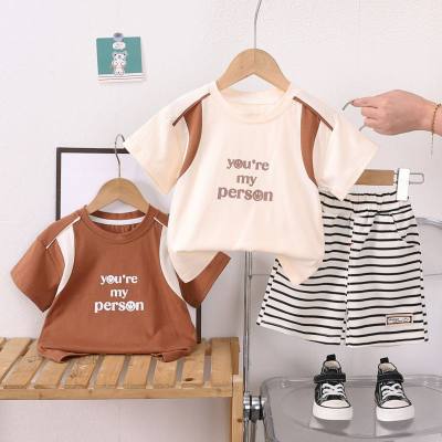 Children's short-sleeved suits boys T-shirts baby summer children's clothing girls shorts baby
