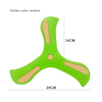 Children's boomerang large size toy, unbreakable, children's outdoor parent-child interactive sports EVA soft frisbee, boys and girls three-leaf boomerang  Green