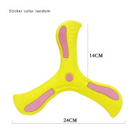 Children's boomerang large size toy, unbreakable, children's outdoor parent-child interactive sports EVA soft frisbee, boys and girls three-leaf boomerang  Yellow