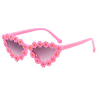Kleinkind-Mädchen-Sonnenbrille im Blumenstil  Rosa