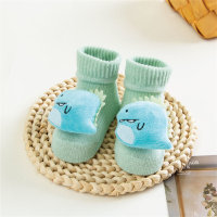 Calzini antiscivolo per bebè in puro cotone con decorazioni animalier 3D  Verde fluorescente