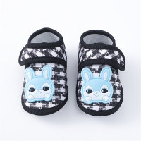 Chaussures pour tout-petits à semelle souple et imprimé lapin pour bébé  Noir