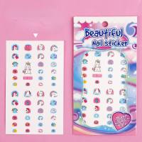 Pegatinas de uñas para niños, pegatinas de uñas de dibujos animados lindos para niñas y bebés, resistentes al agua  Multicolor