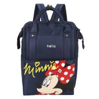 Bolsa de mamá multifuncional estampada, mochila de color contrastante a la moda, bolsa para madre y bebé, mochila para mamá  Azul