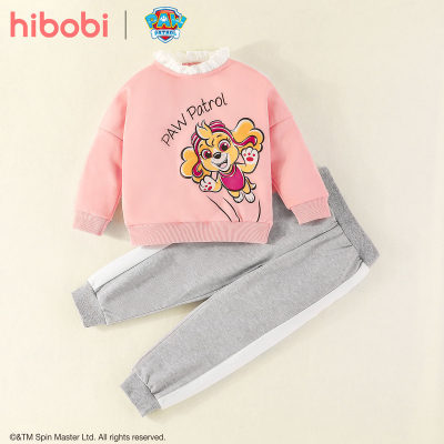 Suéter de manga larga con solapa estampada de animales para niños pequeños y pantalones de color sólido