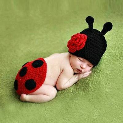 Children's photography clothing baby 100-day baby photography hand-knitted foreign trade beetle seven-spot ladybug H041