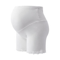 Summer new breathable maternity safety pants thin lace maternity shorts high elastic high waist adjustable leggings  White