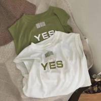 100% cotton children's sleeveless T-shirt new summer cute baby small children boys and girls tops vest letter printing  White