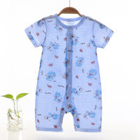 Summer baby onesie pure cotton new style romper newborn baby short sleeve thin open crotch crawling clothes children's clothing  Multicolor