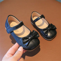 Children's princess leather shoes for girls and babies with soft soles  Black