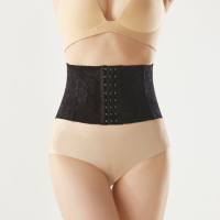 Women's postpartum belly belt repair belt lace mesh thin body shaping belt buckle adjustable waist belt  Black