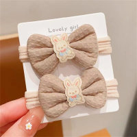 Children's 2 piece set of bow rubber band hair rope  Multicolor