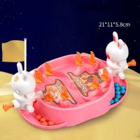 Boys and girls desktop battle toys interstellar catapult cute rabbit two-person interactive marble game children's toys  Multicolor