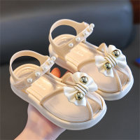 Sandales de plage antidérapantes super douces pour bébé princesse à deux vêtements  Beige