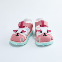 Toddler Color-block Cartoon Animal Style Velcro Sandals  Pink