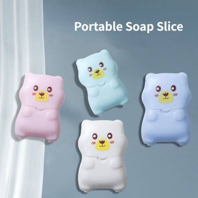 Portable disposable hand washing soap tablets outdoor travel supplies petal fragrance cleaning soap paper creative small soap