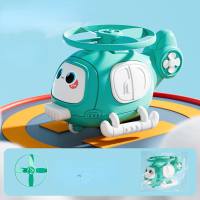 Aircraft bamboo dragonfly outdoor flying saucer catapult frisbee children girl boy airplane toy  Green