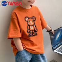 Pure cotton children's clothing boys and girls summer short-sleeved T-shirts summer children's handsome casual half-sleeved tops  Orange