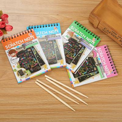 Children's DIY scratch painting creative colorful scratch painting book puzzle art paper