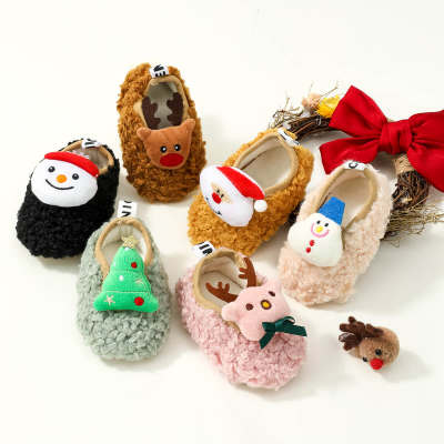 Sapatos de bebê de Natal de algodão Sapatos de bebê com fundo macio e antiderrapantes sapatos de criança