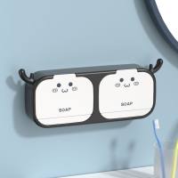 Deer antler soap box rack drain toilet punch-free wall-mounted creative bathroom home soap box rack  Black