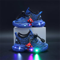 Zapatillas deportivas infantiles con luces LED de telaraña de malla  Azul