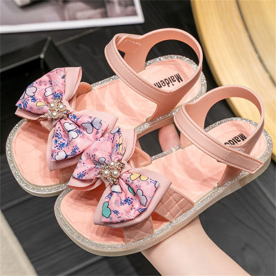 Children's floral bow sandals
