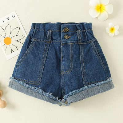 Toddler Girls Cotton Solid Shorts Jeans