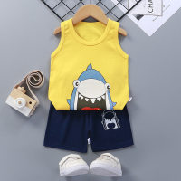 New Girls Shorts Clothes Baby Vest Suit Children's Clothing Children's Vest Suit Summer Boys  Yellow